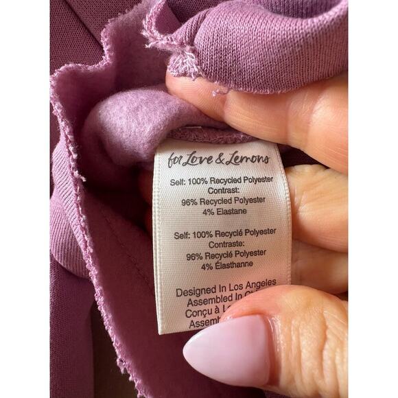 NWT For love and lemons Josie crop sweatshirt cropped purple size extra small - Picture 9 of 10